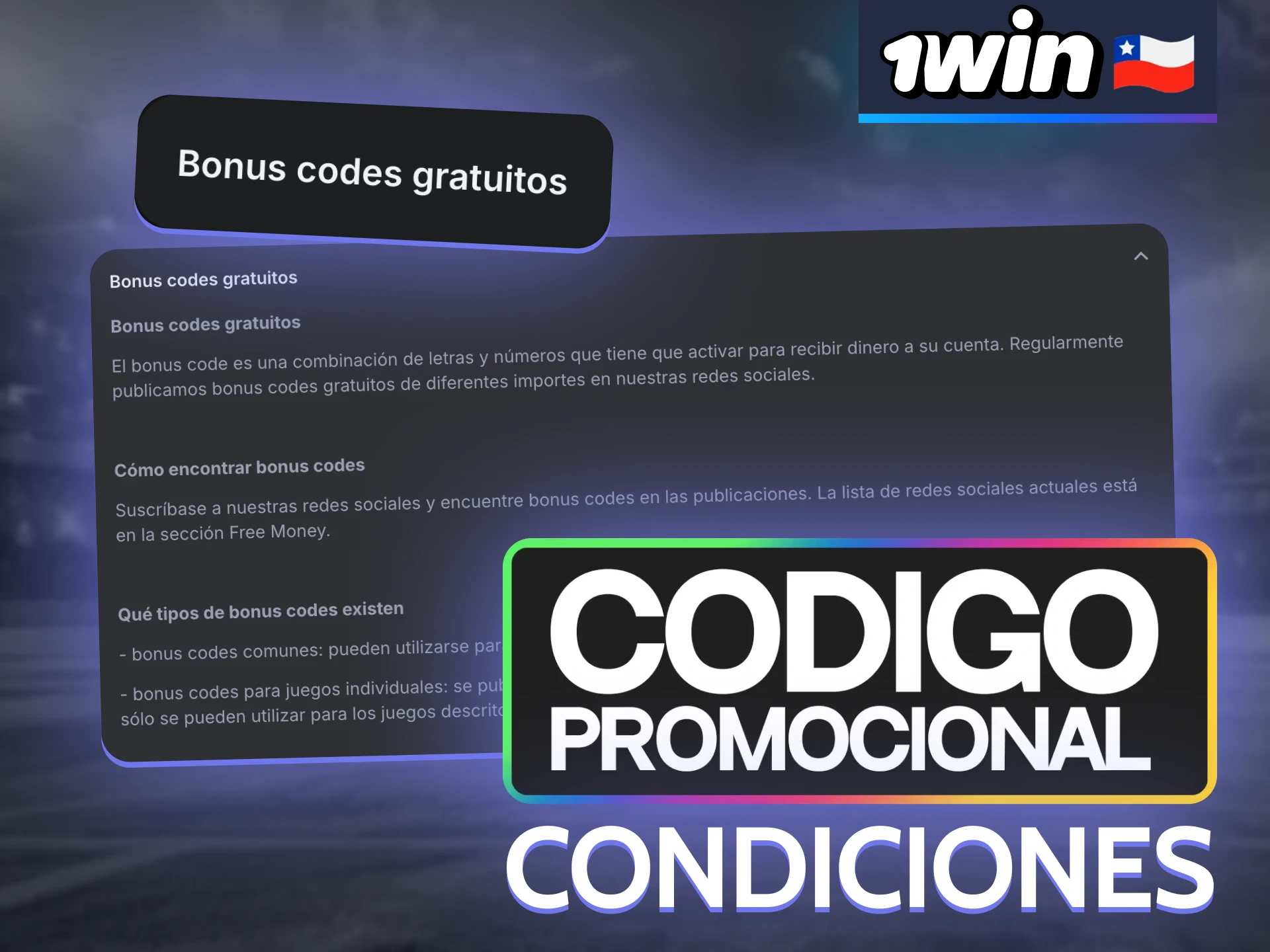 Los chilenos pueden beneficiarse de un código promocional 1win exclusivo creado especialmente para ellos.