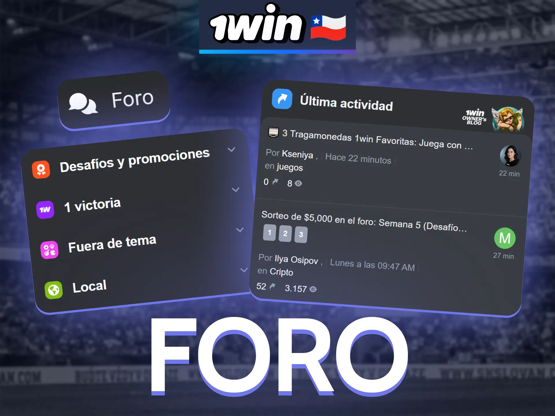Participa en el foro dentro del sitio web oficial de 1Win.