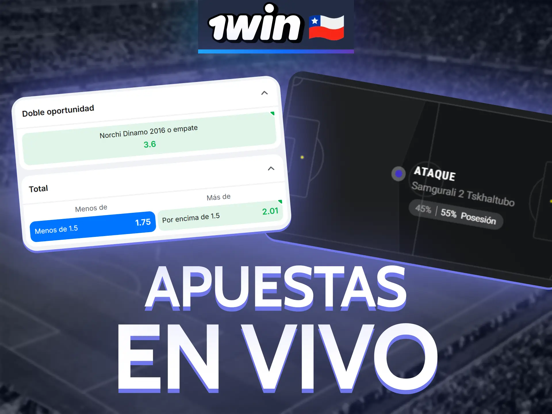 Realiza apuestas en directo en la página web de 1Win.