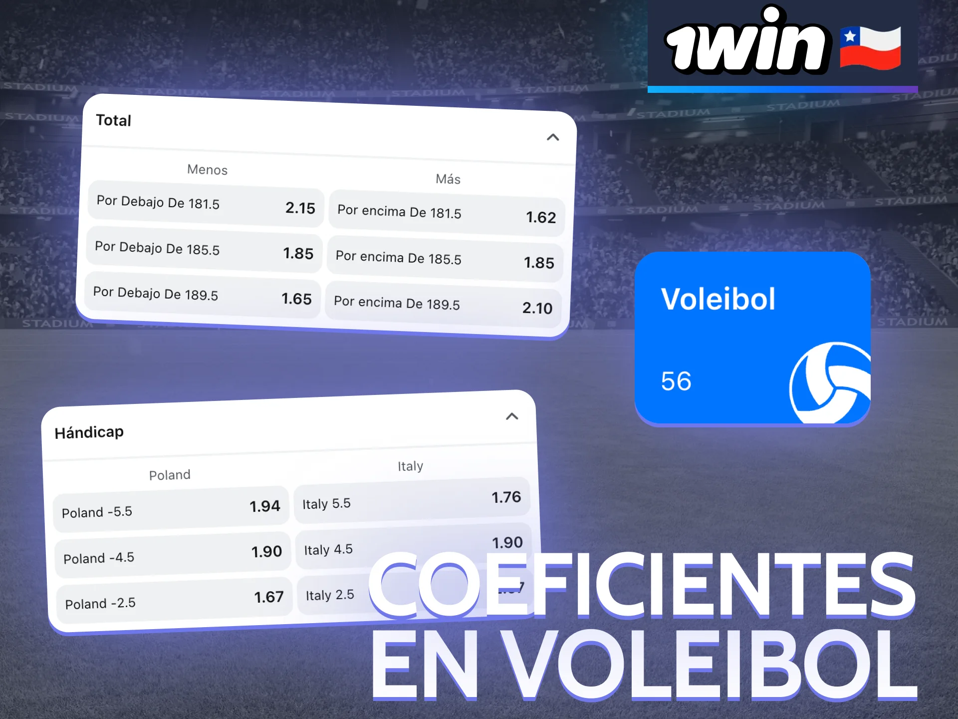 El voleibol en el sitio web 1Win se experimenta a través de coeficientes.