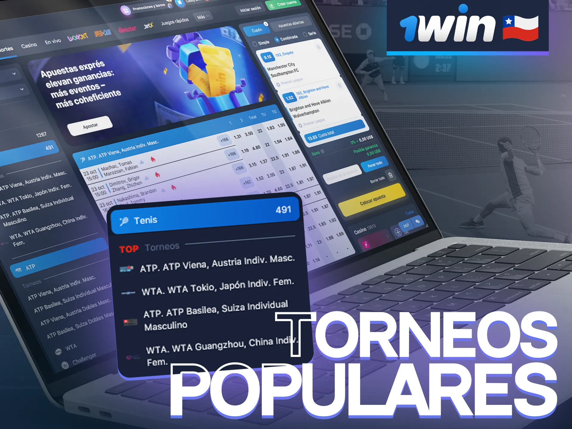 Los torneos de tenis disponibles en 1win en Chile incluyen algunos de los mejores jugadores del mundo por los que apostar.