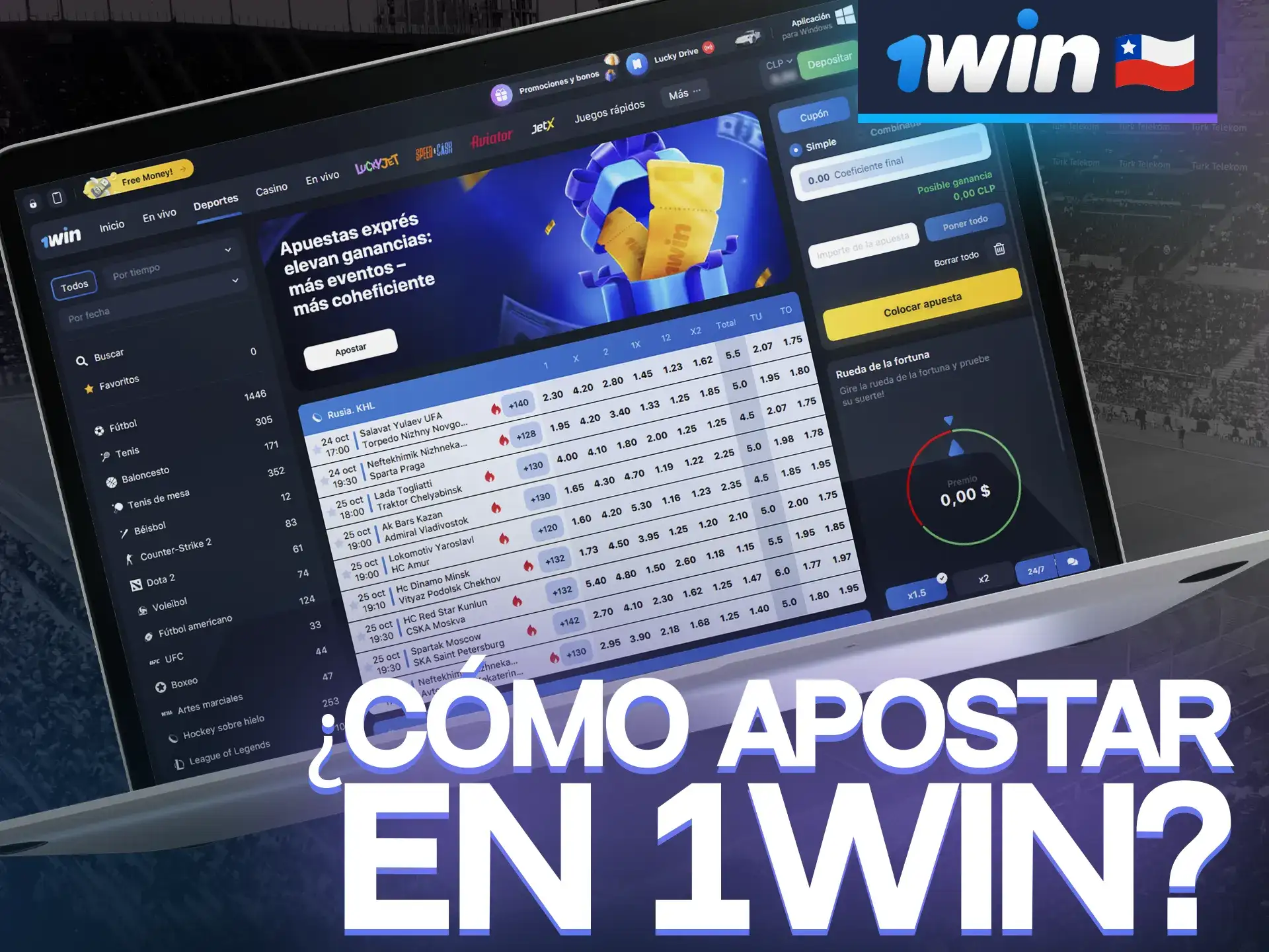 Instrucciones para apostar a 1win.