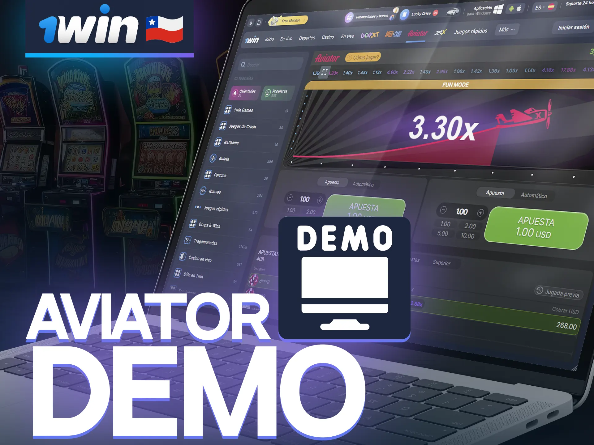 Para practicar algunas estrategias de juego antes de apostar dinero real, los jugadores pueden utilizar el modo demo de Aviator en 1win.