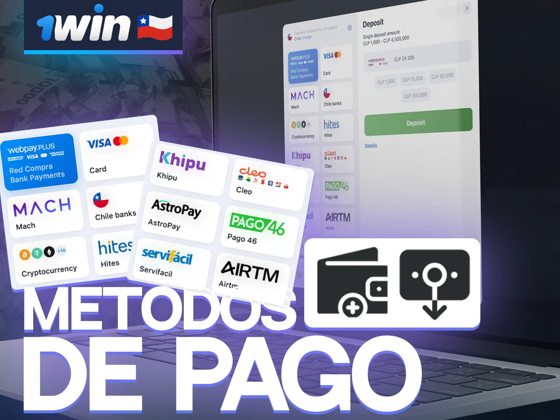 Todos los sistemas de pago disponibles para ingresos y retiradas en 1win no cobran comisiones.