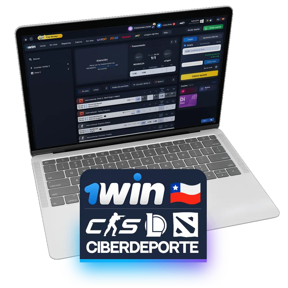 Puede apostar en ciberdeportes en la plataforma 1win.