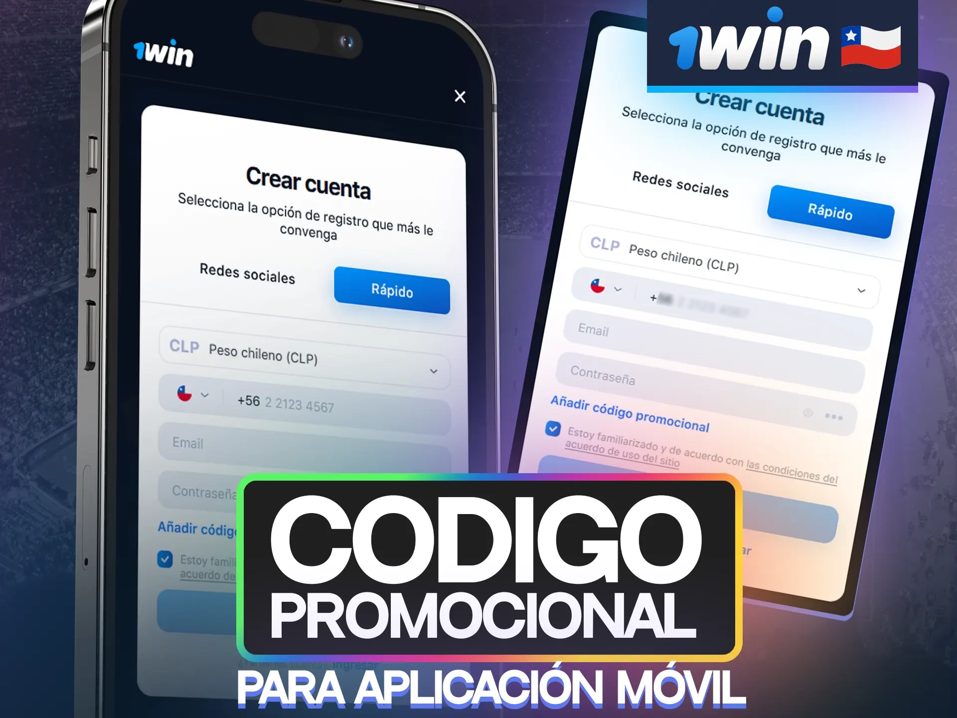 Los usuarios de la aplicación móvil en Chile disponen de un código promocional 1win exclusivo.