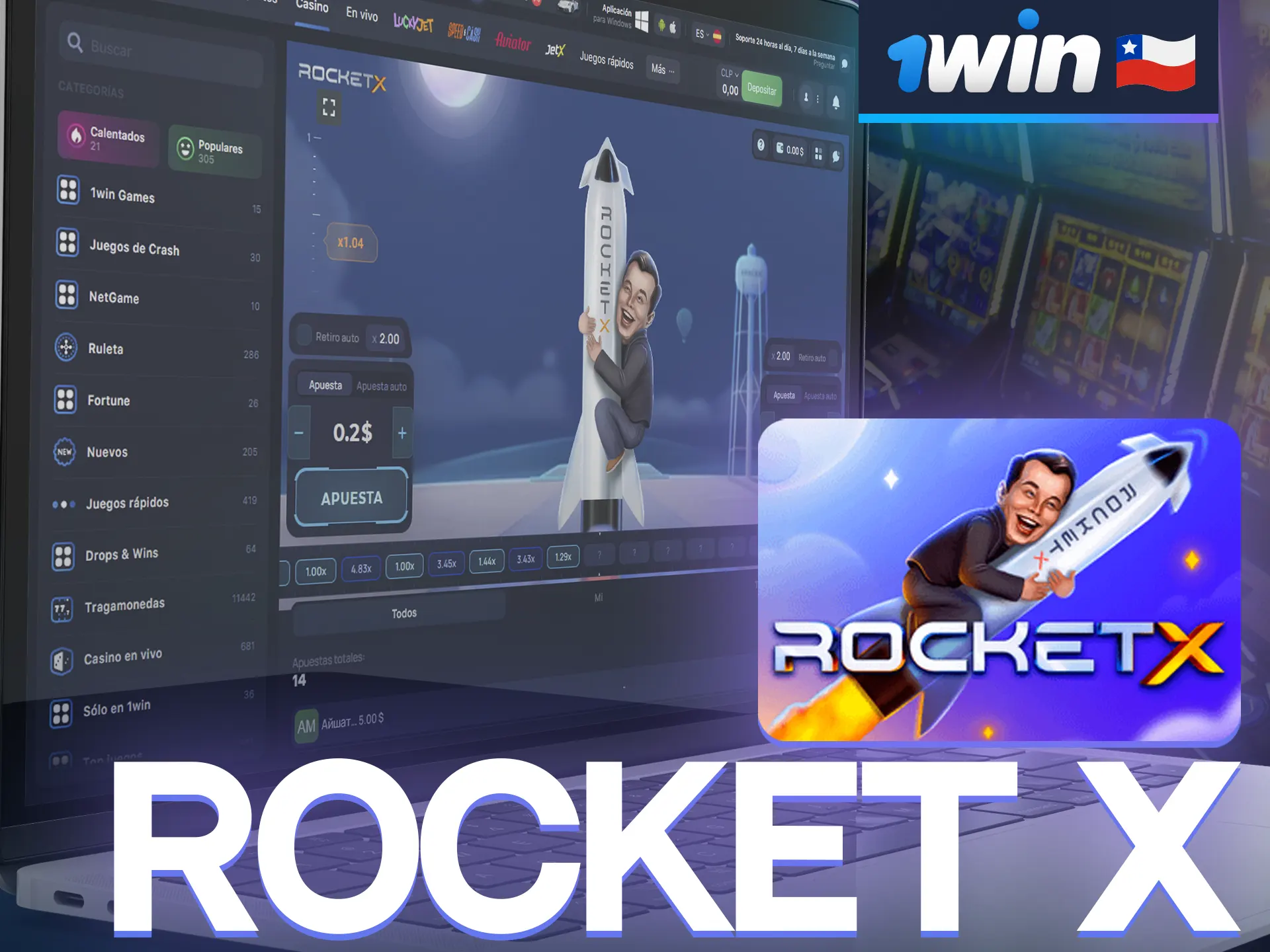 Rocket X es un juego de choque único y divertido que atrae a muchos jugadores en 1win Casino en Chile.