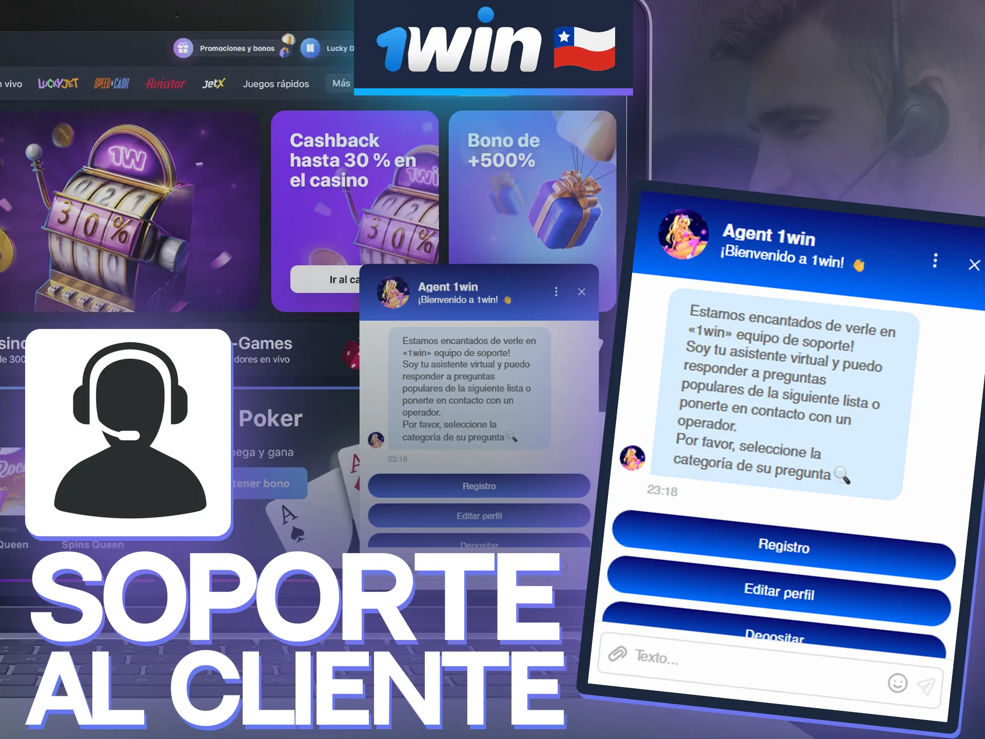 El equipo de asistencia de 1win está preparado para responder a todas sus preguntas 24 horas al día, 7 días a la semana.